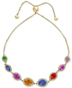Watercolors By Effy Multi-gemstone (4-1/10 Ct. T.w.) & Diamond (1/2 Ct. T.w.) Slider Bracelet In 14k Gold