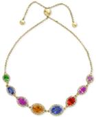 Watercolors By Effy Multi-gemstone (4-1/10 Ct. T.w.) & Diamond (1/2 Ct. T.w.) Slider Bracelet In 14k Gold