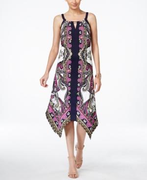 Inc International Concepts Printed Handkerchief-hem Dress, Only At Macy's
