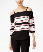 Calvin Klein Striped Off-the-shoulder Top