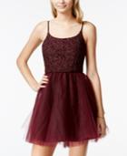 Emerald Sundae Juniors' Glitter Lace Tulle-skirt Ballerina Dress