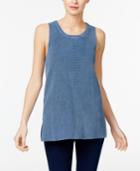 Two By Vince Camuto Cotton Sleeveless Ribbed Sweater