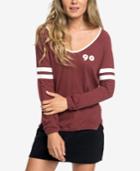 Roxy Juniors' Stripe-sleeve Cotton T-shirt