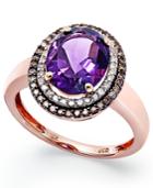 Amethyst (2-3/8 Ct. T.w.) And Diamond (1/3 Ct. T.w.) Ring In 14k Rose Gold