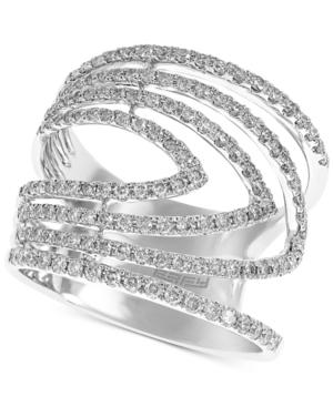 Effy Diamond Open Work Statement Ring (7/8 Ct. T.w.) In 14k White Gold