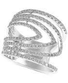 Effy Diamond Open Work Statement Ring (7/8 Ct. T.w.) In 14k White Gold