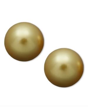 Pearl Earrings, 14k Gold Golden South Sea Pearl Stud Earrings (11mm)