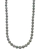 Tahitian Freshwater Pearl (10-11mm) Strand Necklace In Sterling Silver