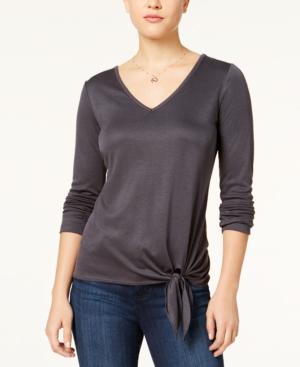 Bcx Juniors' Tie-hem Open-back Top