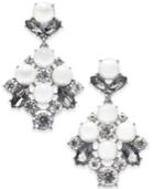Charter Club Silver-tone Imitation Pearl & Crystal Drop Earrings, Created For Macy's