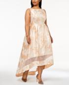 Adrianna Papell Plus Size Printed High-low Gown