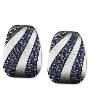 Balissima By Effy Sapphire Stripe Mini Hoop Earrings (2-3/8 Ct. T.w.) In Sterling Silver