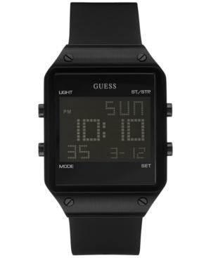 Guess Men's Digital Black Silicone Strap Watch 55mm U0595g1