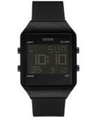 Guess Men's Digital Black Silicone Strap Watch 55mm U0595g1