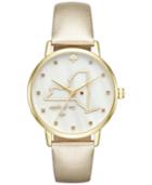 Kate Spade New York Women's Metro New York Gold-tone Leather Strap Watch 34mm Ksw1298