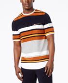 Sean John Men's Layered Stripe Terrycloth Pocket Shirt