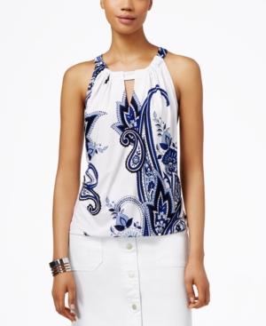 Inc International Concepts Printed Hardware-detail Top, Only At Macy's