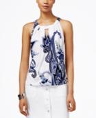 Inc International Concepts Printed Hardware-detail Top, Only At Macy's