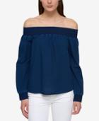 Tommy Hilfiger Cotton Off-the-shoulder Top, Only At Macy's