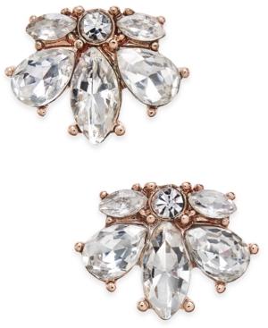 Charter Club Rose Gold-tone Crystal Cluster Stud Earrings, Only At Macy's