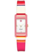 Kate Spade New York Women's Duffy Square Multicolor Silicone Strap Watch 18x25mm Ksw1276