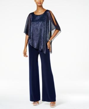 Connected Metallic Cape Jumpsuit