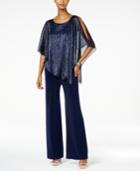 Connected Metallic Cape Jumpsuit