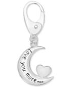 Giani Bernini Crescent Moon Love You More Clip-on Charm In Sterling Silver, Only At Macy's