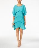 Sl Fashions Sleeveless Tiered Dress And Shrug