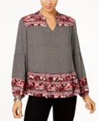 Style & Co Mixed-print Top, Created For Macy's