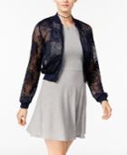 Teeze Me Juniors' Bomber Jacket And Fit & Flare Dress
