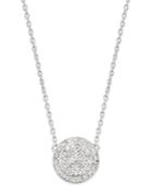 Diamond Cluster Disc Pendant Necklace (1/5 Ct. T.w.) In Sterling Silver