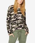 Sanctuary Camouflage-print Laced-back Sweater