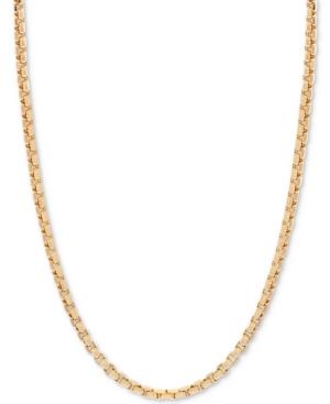 18 Round Box Link Chain Necklace In 14k Gold