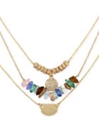 Kenneth Cole New York Gold-tone Convertible Multi-layer Pendant Necklace
