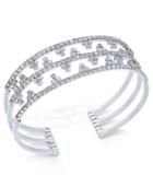 Inc International Concepts Silver-tone Openwork Pave Cuff Bracelet, Created For Macy's