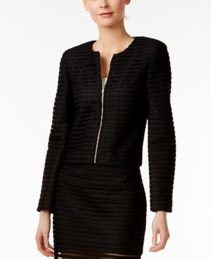Calvin Klein Mesh-stripe Zip-front Blazer