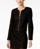 Calvin Klein Mesh-stripe Zip-front Blazer