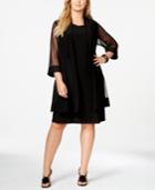 R & M Richards Plus Size Embellished Cocktail Dress & Duster Jacket