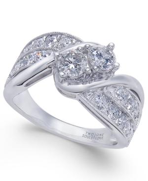 Diamond Two Souls Engagement Ring (1-1/2 Ct. T.w.) In 14k White Gold
