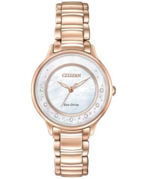 Citizen Women's Eco-drive Rose Gold-tone Stainless Steel Bracelet Watch 30mm Em0382-86d