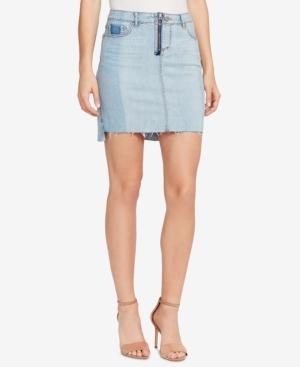 William Rast Two-tone Frayed Denim Skirt