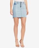 William Rast Two-tone Frayed Denim Skirt