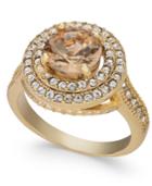 Charter Club Gold-tone Champagne Stone Halo Ring, Created For Macy's