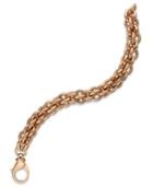 Bronzarte 18k Rose Gold Over Bronze Bracelet, Textured Multi-link Bracelet