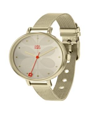 Orla Kiely Watch, Gold Plated Mesh Bracelet