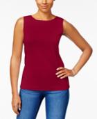 Karen Scott Cotton Sleeveless Crew-neck Top, Created For Macy's