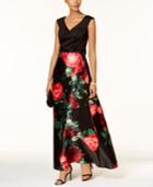 Sl Fashions Floral-print Scuba Gown