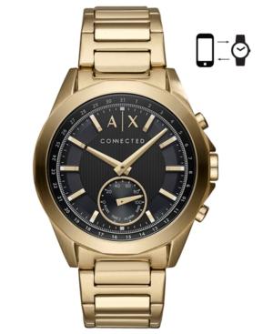 Ax Armani Exchange Men's Connected Gold-tone Stainless Steel Bracelet Hybrid Smart Watch 44mm