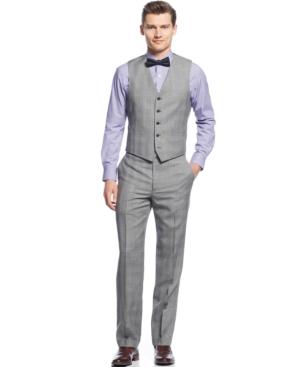 Ryan Seacrest Distinction Black & White Glen Plaid Vest
